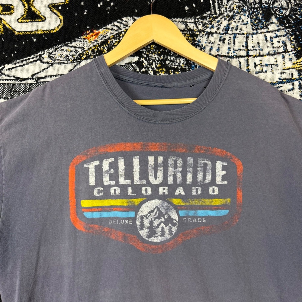 Telluride Colorado Vintage Graphic T-Shirt Gray Mountain Souvenir XL